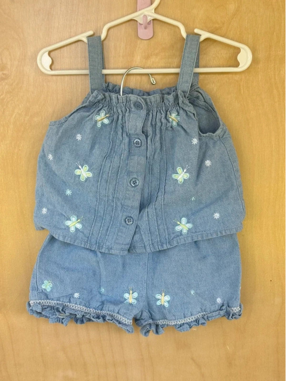 Baby Girl Denim Butterfly Set